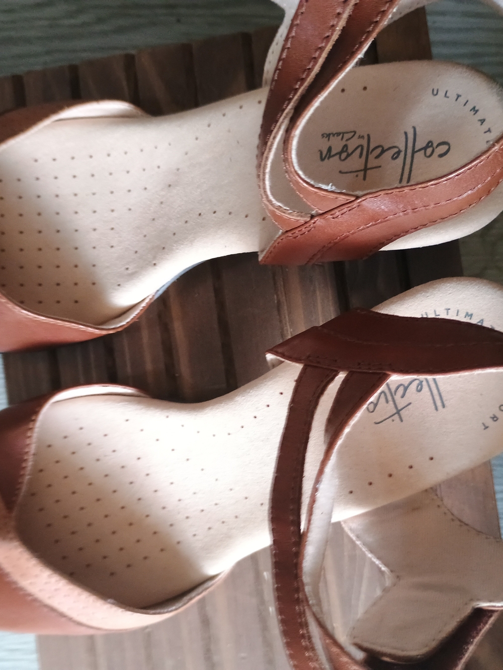 Clarks Valarie Rally Sandals 8.5 M Mahogany Brown Leather Ultimate Comfort - Picture 4 of 8